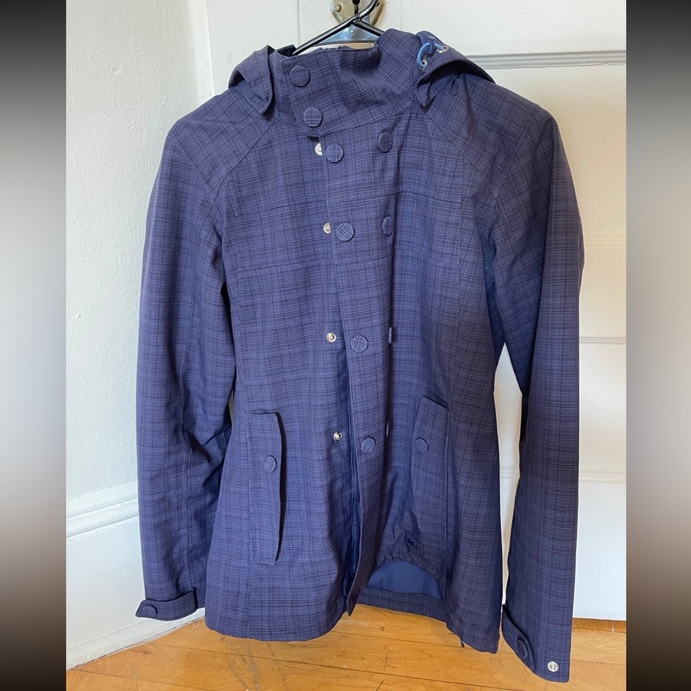 REI plaid rain jacket size small